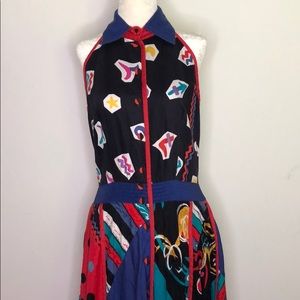 Vtg JEANNE MARC patterned dress